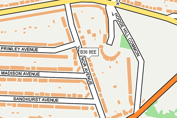 B36 8EE map - OS OpenMap – Local (Ordnance Survey)