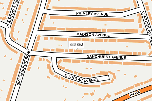 B36 8EJ map - OS OpenMap – Local (Ordnance Survey)