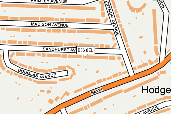 B36 8EL map - OS OpenMap – Local (Ordnance Survey)