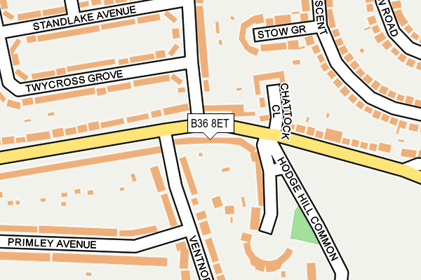 B36 8ET map - OS OpenMap – Local (Ordnance Survey)