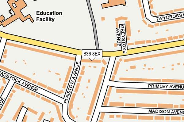 B36 8EX map - OS OpenMap – Local (Ordnance Survey)