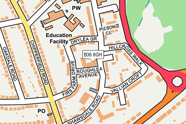 B36 8GH map - OS OpenMap – Local (Ordnance Survey)