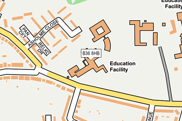 B36 8HB map - OS OpenMap – Local (Ordnance Survey)