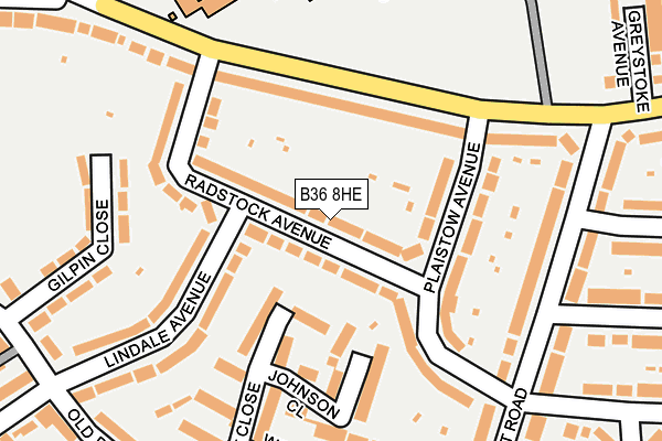 B36 8HE map - OS OpenMap – Local (Ordnance Survey)