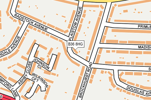 B36 8HG map - OS OpenMap – Local (Ordnance Survey)