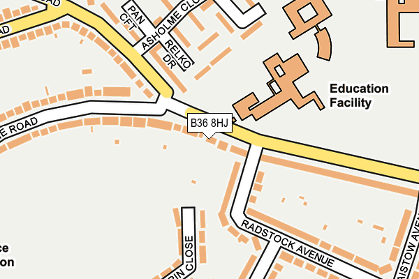 B36 8HJ map - OS OpenMap – Local (Ordnance Survey)