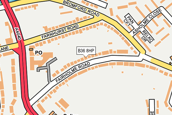 B36 8HP map - OS OpenMap – Local (Ordnance Survey)