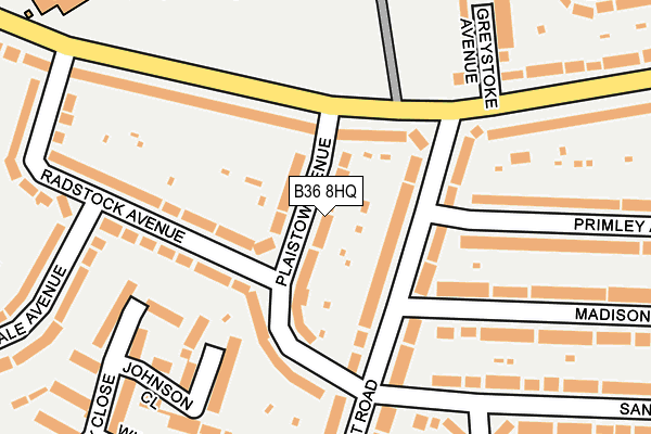 B36 8HQ map - OS OpenMap – Local (Ordnance Survey)
