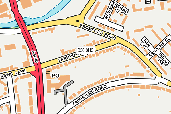 B36 8HS map - OS OpenMap – Local (Ordnance Survey)