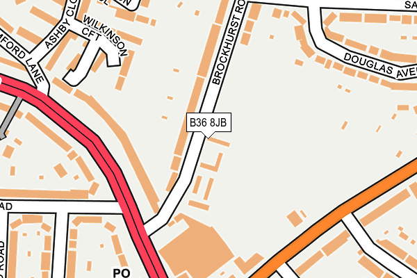 B36 8JB map - OS OpenMap – Local (Ordnance Survey)