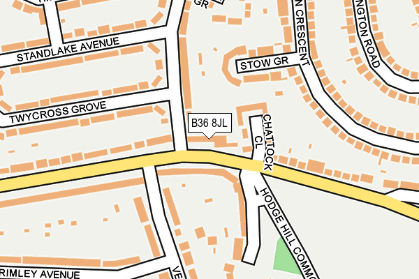 B36 8JL map - OS OpenMap – Local (Ordnance Survey)