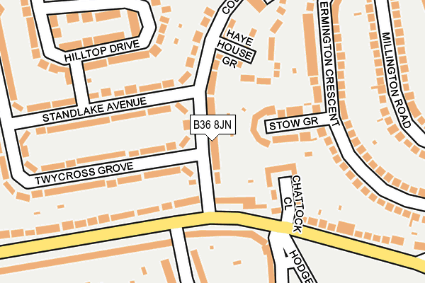 B36 8JN map - OS OpenMap – Local (Ordnance Survey)
