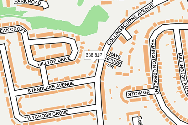 B36 8JP map - OS OpenMap – Local (Ordnance Survey)