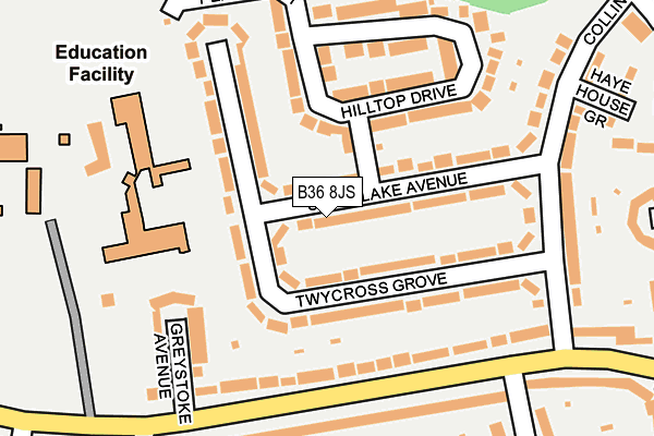 B36 8JS map - OS OpenMap – Local (Ordnance Survey)