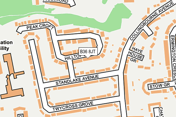 B36 8JT map - OS OpenMap – Local (Ordnance Survey)