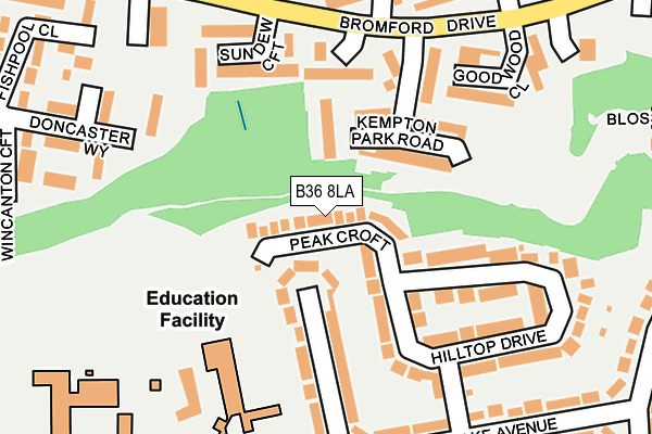 B36 8LA map - OS OpenMap – Local (Ordnance Survey)