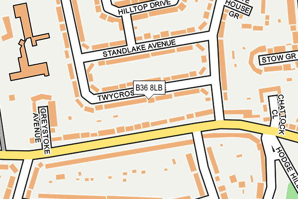 B36 8LB map - OS OpenMap – Local (Ordnance Survey)