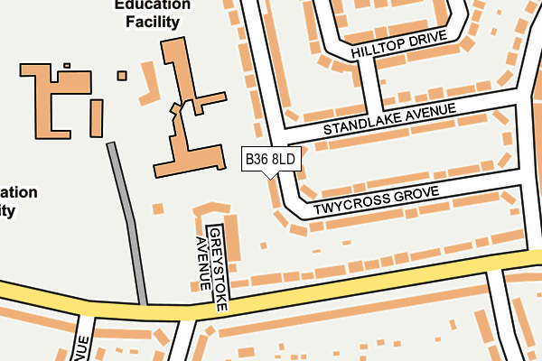 B36 8LD map - OS OpenMap – Local (Ordnance Survey)