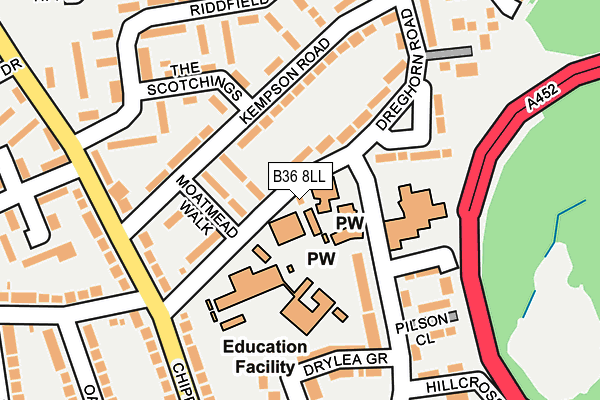 B36 8LL map - OS OpenMap – Local (Ordnance Survey)