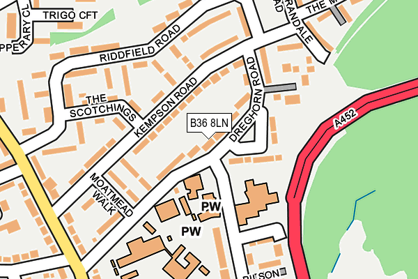B36 8LN map - OS OpenMap – Local (Ordnance Survey)