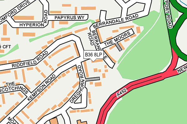 B36 8LP map - OS OpenMap – Local (Ordnance Survey)