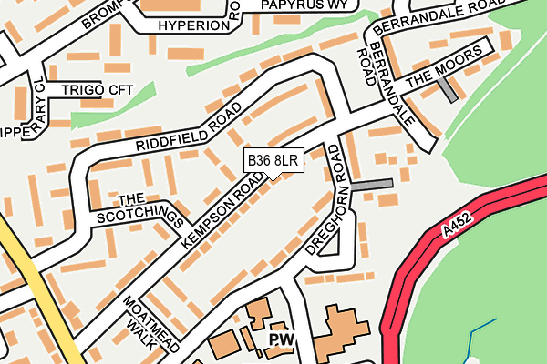 B36 8LR map - OS OpenMap – Local (Ordnance Survey)