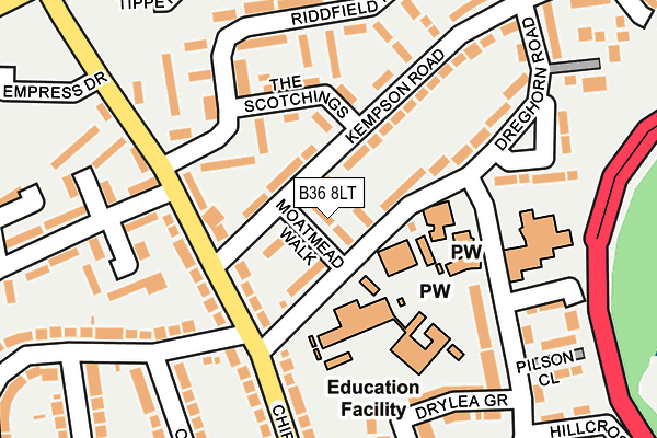 B36 8LT map - OS OpenMap – Local (Ordnance Survey)