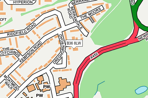 B36 8LW map - OS OpenMap – Local (Ordnance Survey)
