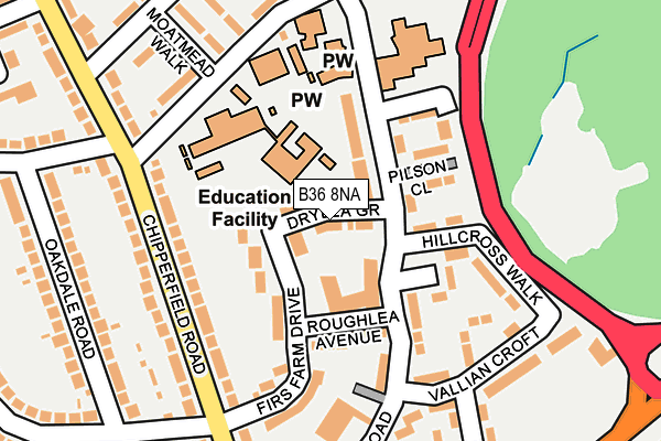 B36 8NA map - OS OpenMap – Local (Ordnance Survey)