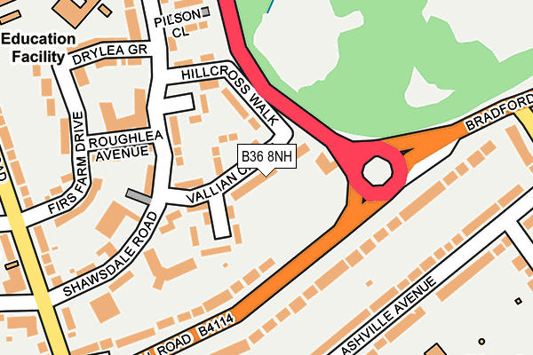 B36 8NH map - OS OpenMap – Local (Ordnance Survey)
