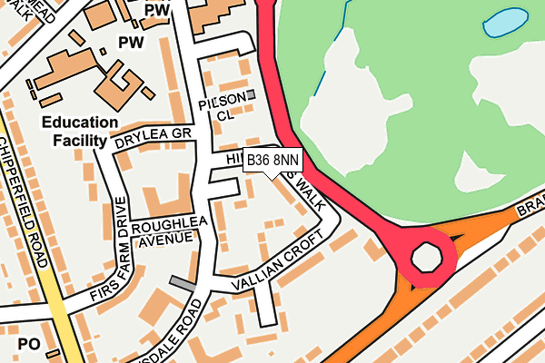 B36 8NN map - OS OpenMap – Local (Ordnance Survey)