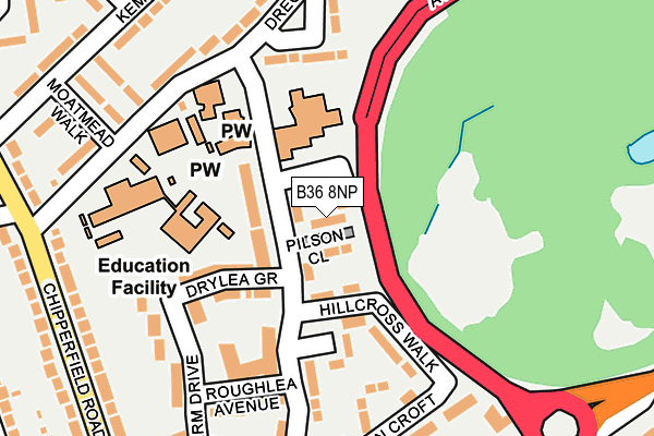 B36 8NP map - OS OpenMap – Local (Ordnance Survey)