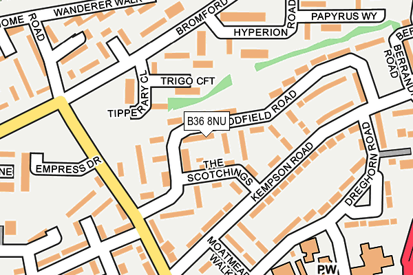 B36 8NU map - OS OpenMap – Local (Ordnance Survey)