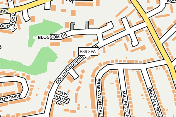 B36 8PA map - OS OpenMap – Local (Ordnance Survey)