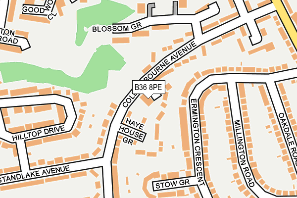 B36 8PE map - OS OpenMap – Local (Ordnance Survey)