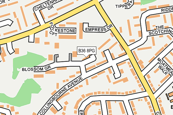 B36 8PG map - OS OpenMap – Local (Ordnance Survey)