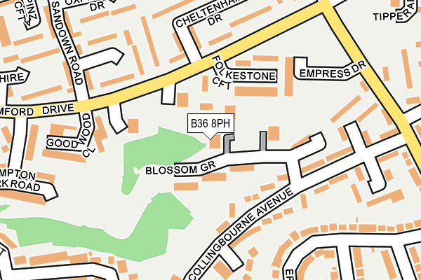 B36 8PH map - OS OpenMap – Local (Ordnance Survey)