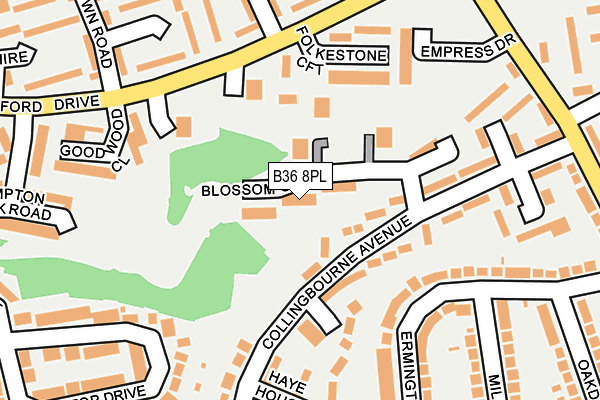 B36 8PL map - OS OpenMap – Local (Ordnance Survey)