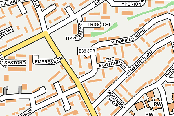 B36 8PR map - OS OpenMap – Local (Ordnance Survey)