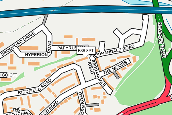 B36 8PT map - OS OpenMap – Local (Ordnance Survey)