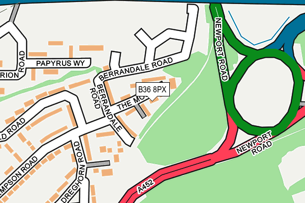 B36 8PX map - OS OpenMap – Local (Ordnance Survey)