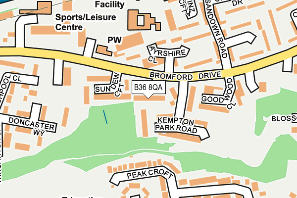 B36 8QA map - OS OpenMap – Local (Ordnance Survey)