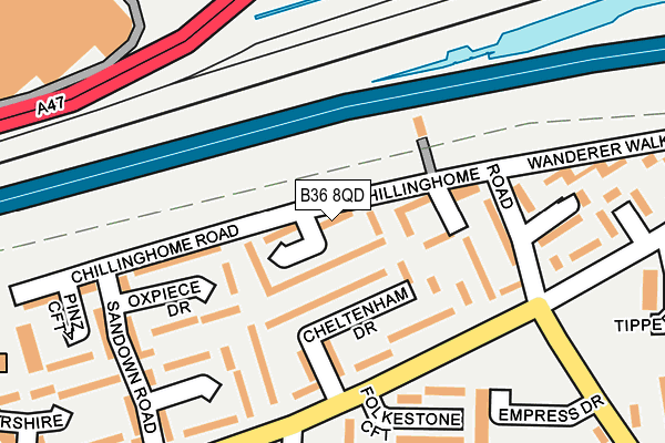 B36 8QD map - OS OpenMap – Local (Ordnance Survey)