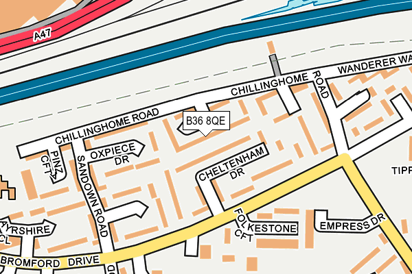 B36 8QE map - OS OpenMap – Local (Ordnance Survey)