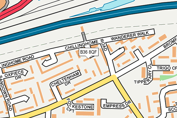 B36 8QF map - OS OpenMap – Local (Ordnance Survey)