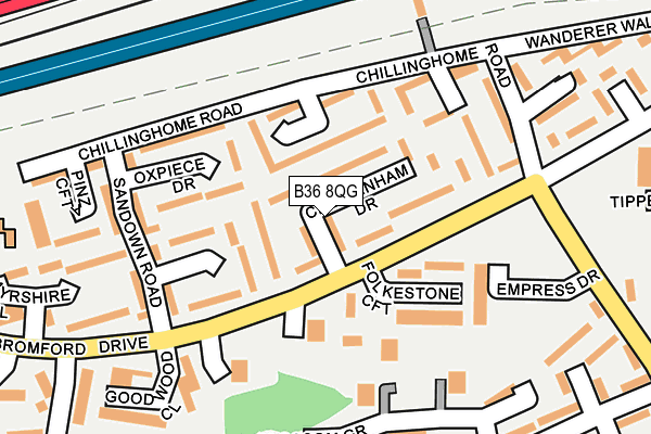 B36 8QG map - OS OpenMap – Local (Ordnance Survey)