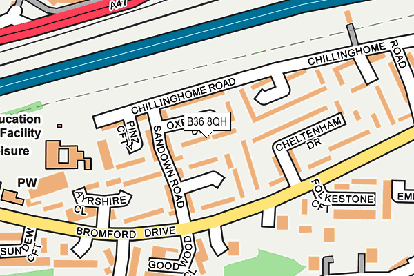 B36 8QH map - OS OpenMap – Local (Ordnance Survey)