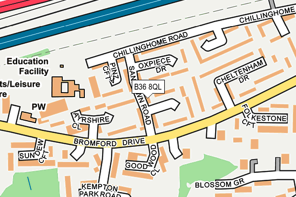 B36 8QL map - OS OpenMap – Local (Ordnance Survey)