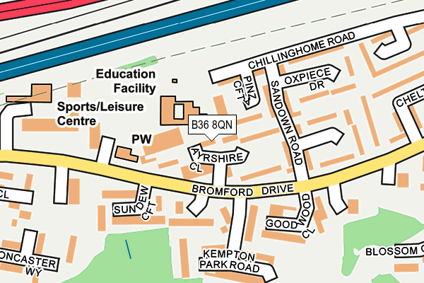 B36 8QN map - OS OpenMap – Local (Ordnance Survey)