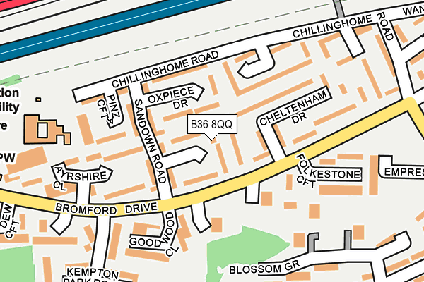 B36 8QQ map - OS OpenMap – Local (Ordnance Survey)